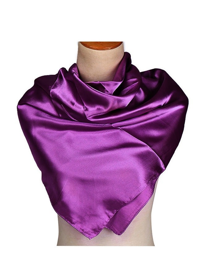 وشاح شعر من الساتان، وشاح رأس، منديل، 27.5 بوصة من الحرير، وشاح للرقبة لف الشعر الحريري للنساء والفتيات، إكسسوارات شعر الفتيات (أرجواني) - Image 3