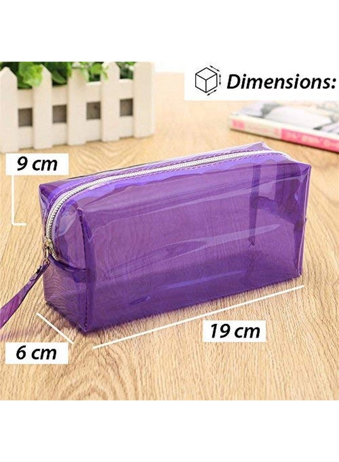 ShopNGift حقيبة مستحضرات التجميل الشفافة من PVC للسفر | بسحاب - (عبوة من 2) - Image 5