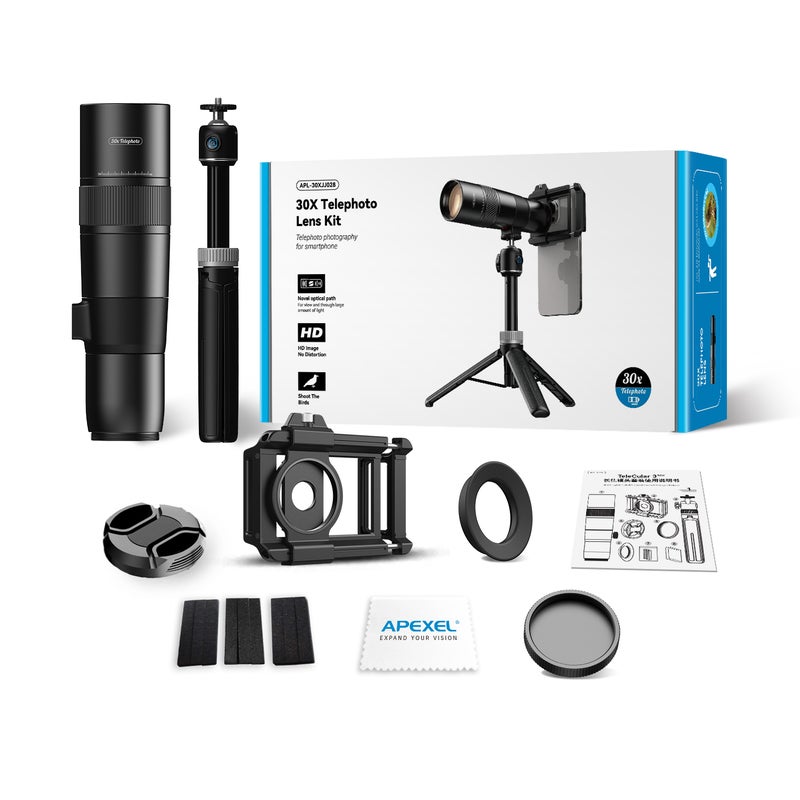 مجموعة عدسة ملحقة لهاتف محمول منظومة دقة عالية APEXEL T30 30X//T50 50X، منظوّم أحادي العين بعملية تكبير مع حامل ثابت - Image 1