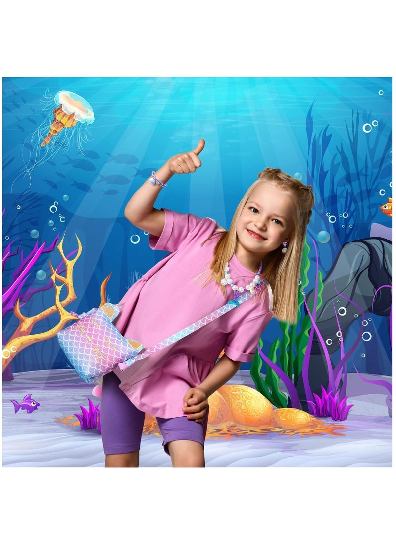 Y&D Pearl Necklace Crossbody Bag Set Dress Up, 6 Pieces Jewelry Pretend Toys Kids Accessories Birthday, For Girls, Up Purse Bracelet Ring Earrings  - Image 2