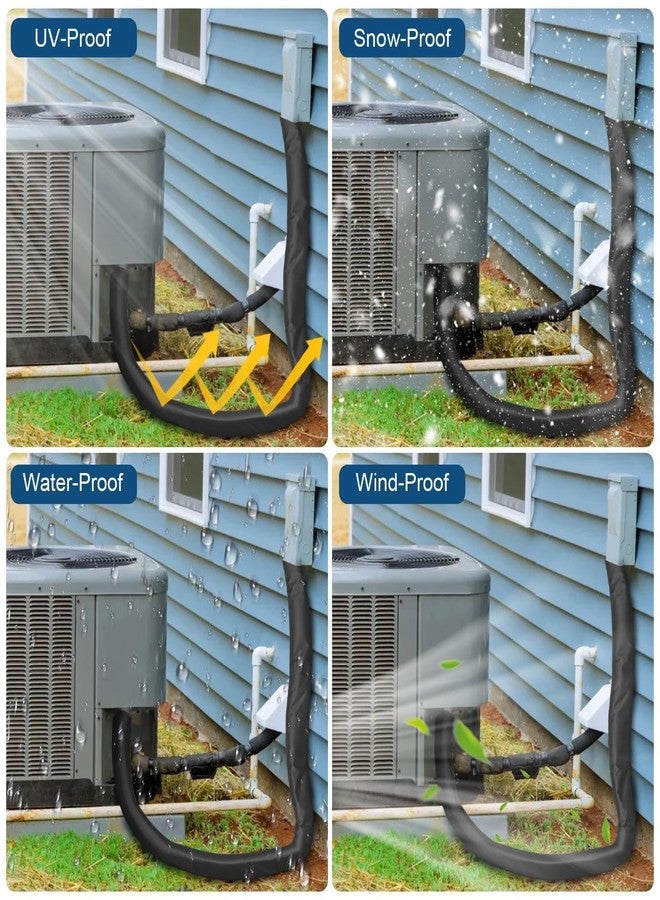 إيكيت غلاف عزل خط نحاسي ثلاثي الطبقات من EEEKit، مقاس 72 × 10.2 بوصة لعزل خط التيار المتردد لوحدات التكييف المركزية المنفصلة الصغيرة، أسود - Image 3