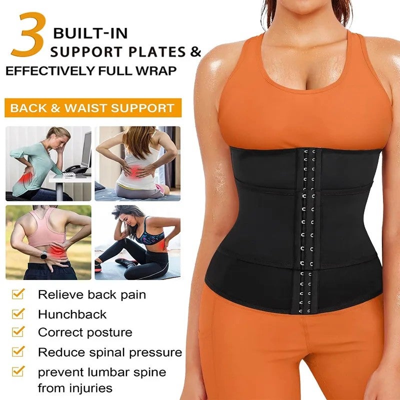 Bluejw Women's Elastic Waist Trimmer Belt - Body Shaper, Sports Sweat Abdominal Trainer for Fitness & Weight Loss - Image 3