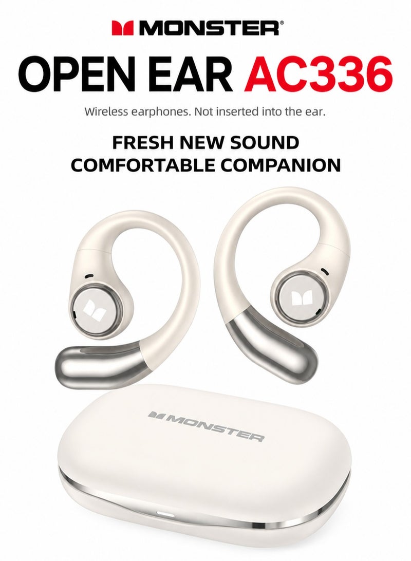 Monster Open Ear AC336 Wireless Earbuds | Bluetooth 5.3, Open-Ear Design, Stereo Sound, 10H Playtime, IPX7 Waterproof, Secure Ear Hooks for Sports & Outdoor Use - Image 1