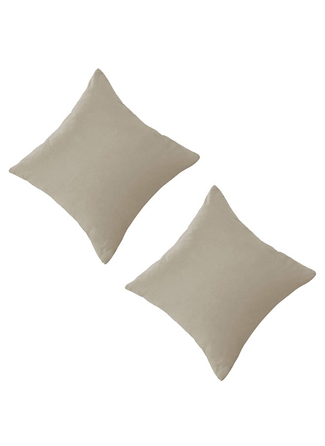 Set of 2 Pieces Square Soft Velvet Decorative Cushion with Solid Design and Attractive Color