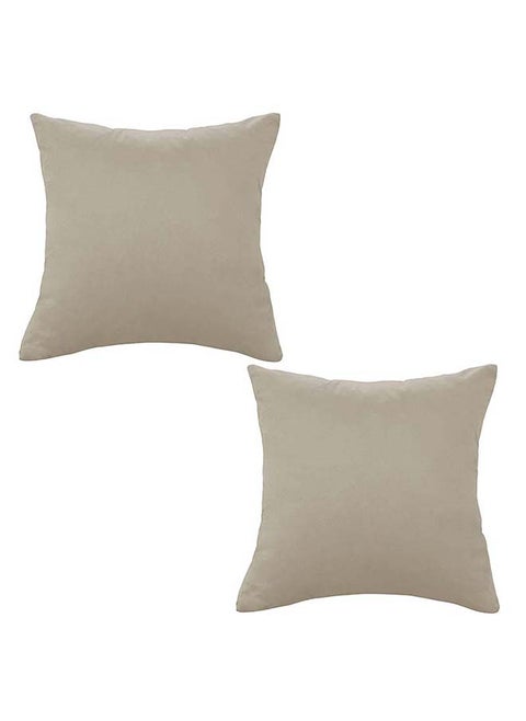 Set of 2 Pieces Square Soft Velvet Decorative Cushion with Solid Design and Attractive Color