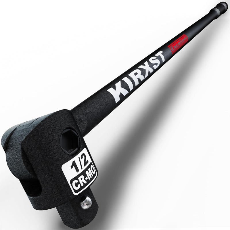 KIRXST KIRXST 1/2 Inch Sq Drive Breaker Bar, 445 mm Pro Power Knuckle Breaker Flexi Bar, Flexible Handle Breaker Bar, Socket Wrench, Wheel Nut Spanner, Black  - Image 1