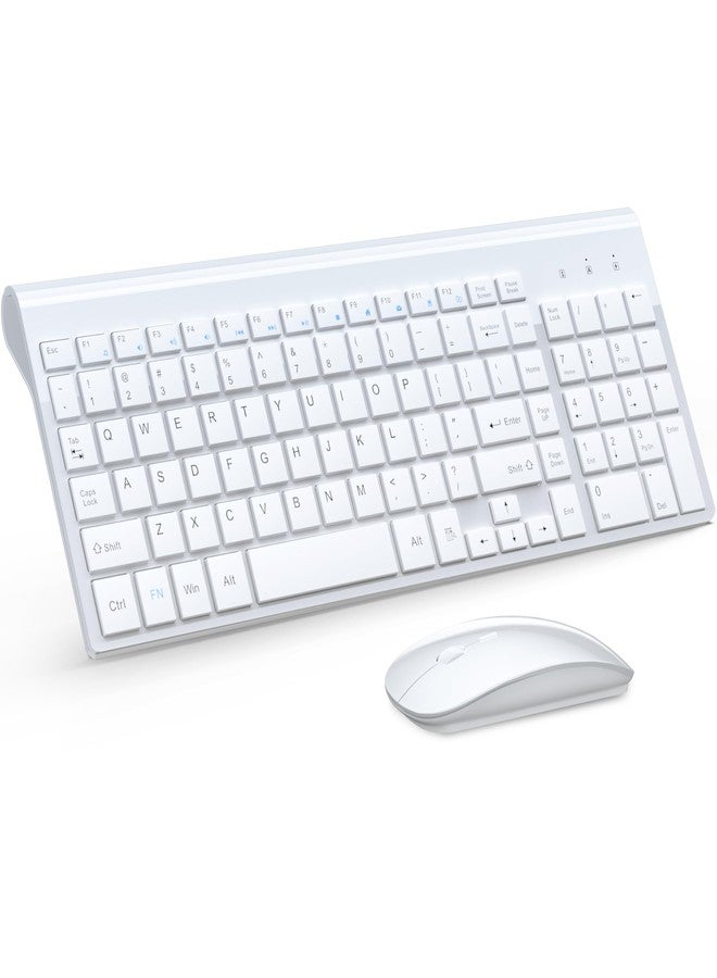 TopMate TopMate Wireless Keyboard and Mouse Combo | Ultra Slim Keyboard with Mute Mice | Designed for Office and Home Use Softly | White - Image 1