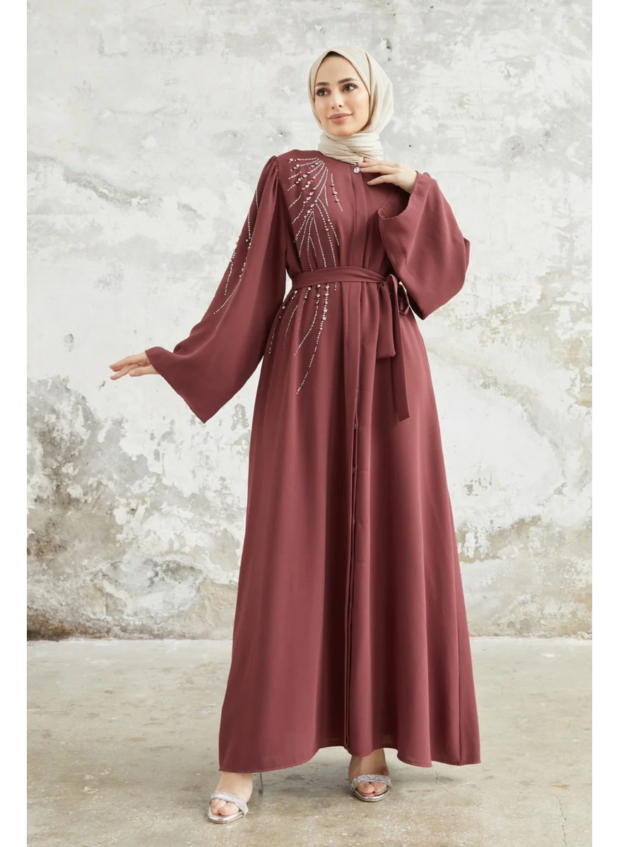 Vavinor Viona Stoned Abaya - Dusty Rose