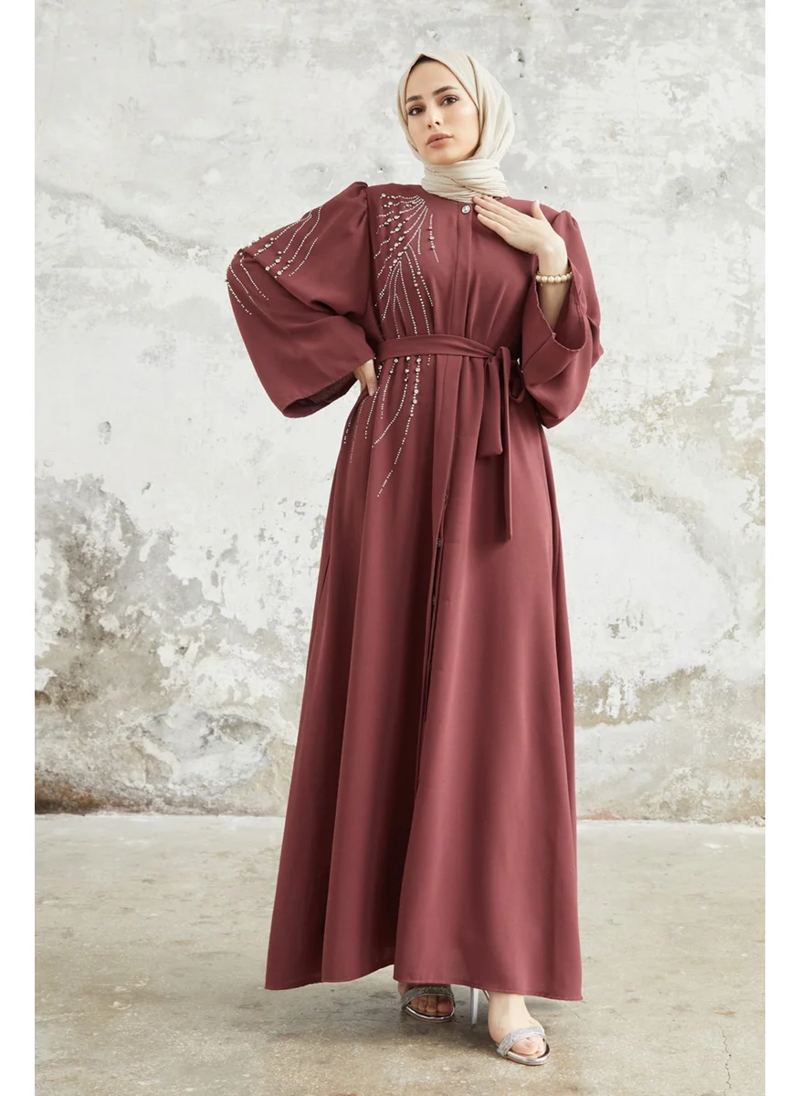 Vavinor Viona Stoned Abaya - Dusty Rose