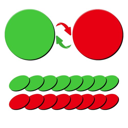 Magrooyar 25 Pcs 1” Double-Sided Red Green Magnets, Flip Over Colored Magnetic Dots for Whiteboard, Refrigerator, Office (25, Red/Green-Colors) - Image 1