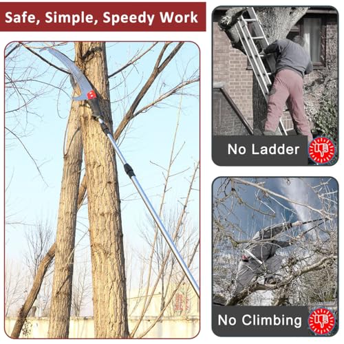 Optifit® Telescopic Manual Pruning Saw - 9.8FT Extendable Stainless Steel Pole Saw with Curved Hooked Blade - Manual Tree Pruner for Thick Branches - Image 5