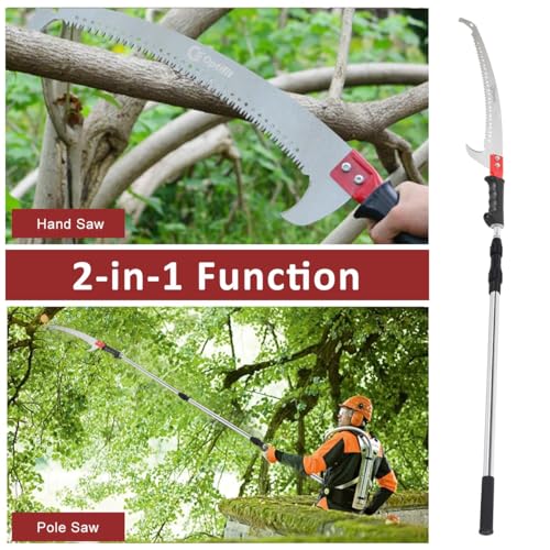 Optifit® Telescopic Manual Pruning Saw - 9.8FT Extendable Stainless Steel Pole Saw with Curved Hooked Blade - Manual Tree Pruner for Thick Branches - Image 4