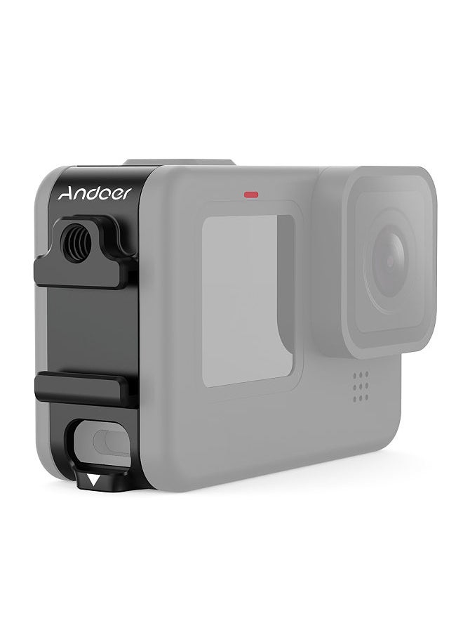 ANDOER - G9-6 Multi-functional Action Camera Battery Cover Removeable Metal Battery Door with Cold Shoe Mount 1/4 Inch Screw Hole Vlog Accessory Replacement for GoPro Hero 9 10 11 - Image 1