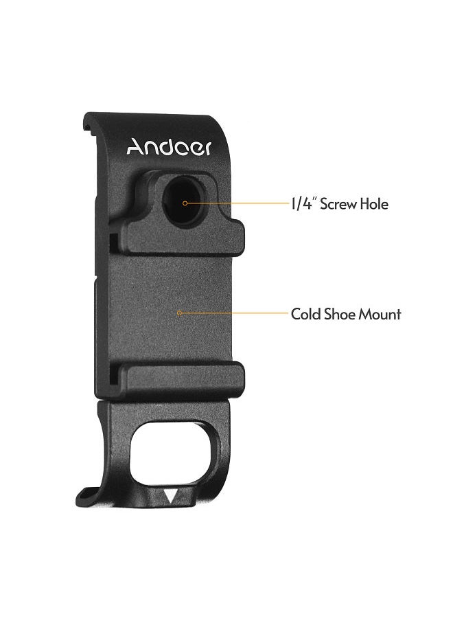ANDOER - G9-6 Multi-functional Action Camera Battery Cover Removeable Metal Battery Door with Cold Shoe Mount 1/4 Inch Screw Hole Vlog Accessory Replacement for GoPro Hero 9 10 11 - Image 1