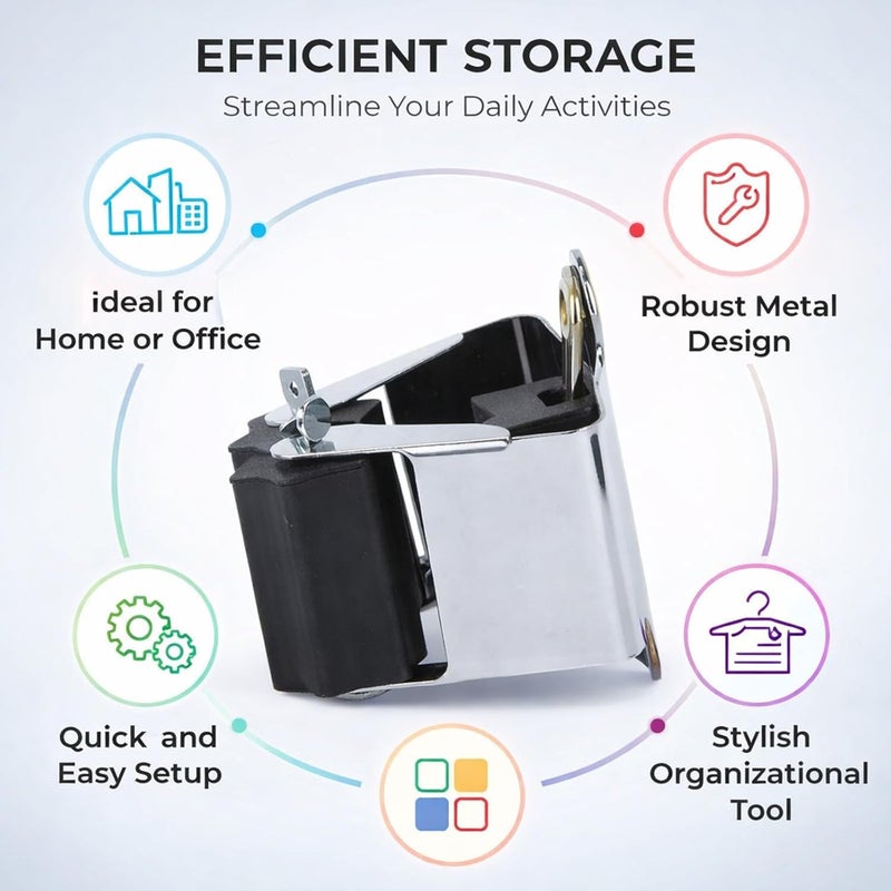 Storage Clip, Metal Resin Clamp for Mop Broom Hanger, Waterproof and - Proof - Durable Soft Fixture, Multi - Purpose Use for Kitchen and Bathroom - Image 4