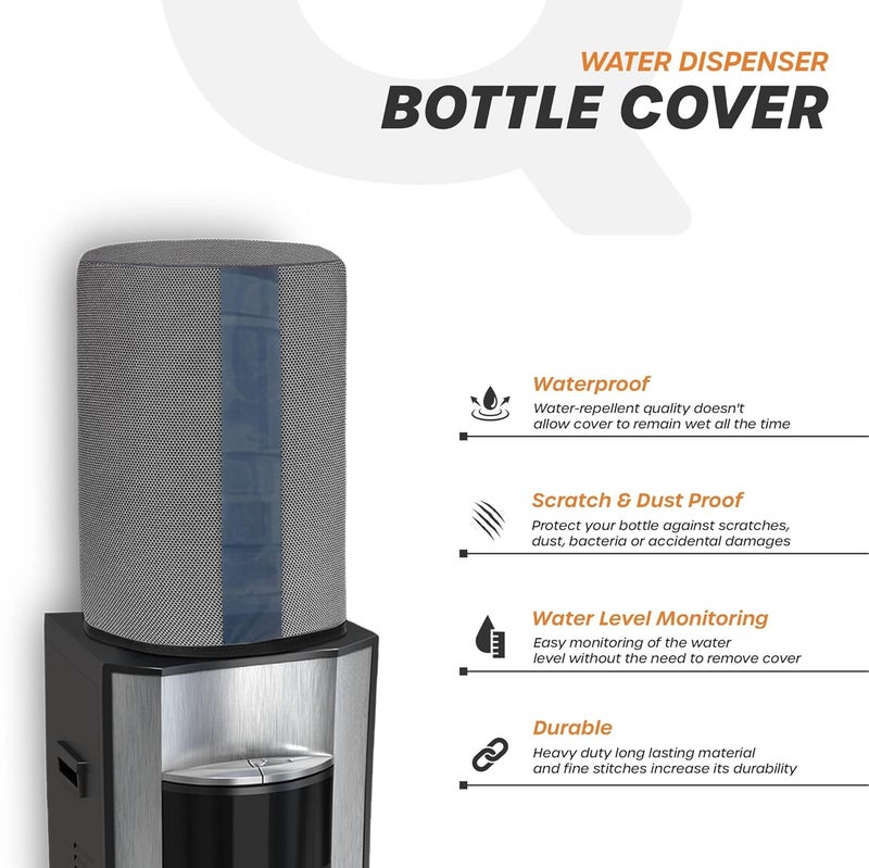 Cranique 20 ltr litre Water Dispenser Bottle Jar Cover with Transparent Strap Grey Pack of 3 - Image 2