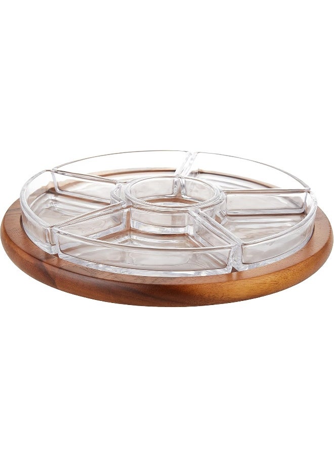 BILLI Billi Chip & Dip Rotatable Tray, Brown, ACA-316  - Image 1