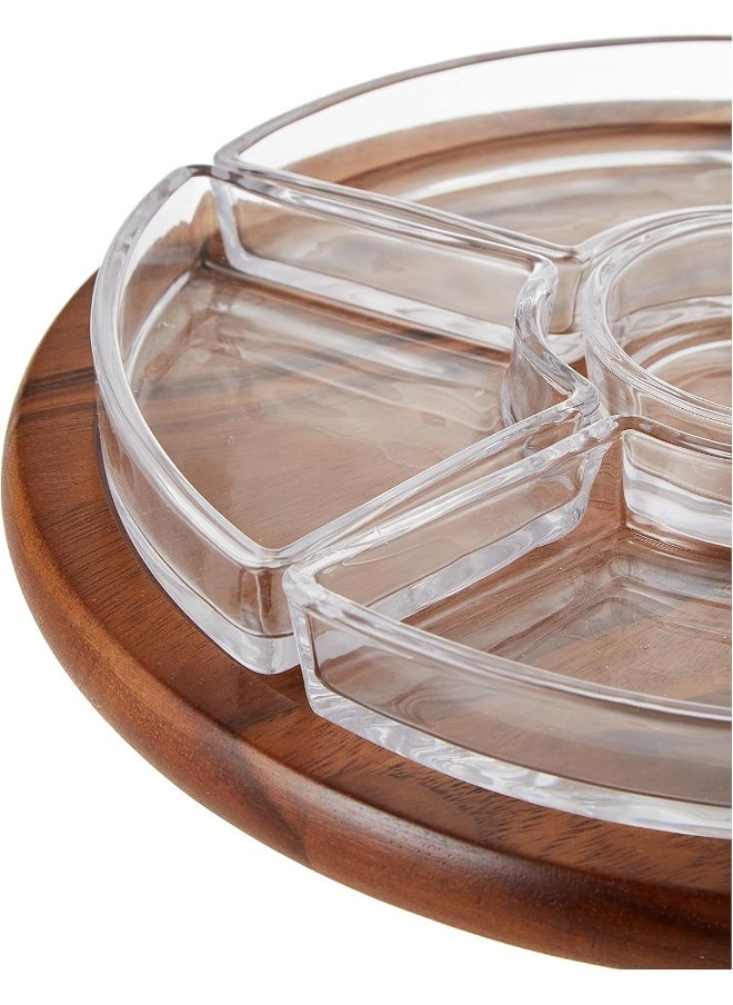 BILLI Billi Chip & Dip Rotatable Tray, Brown, ACA-316  - Image 4