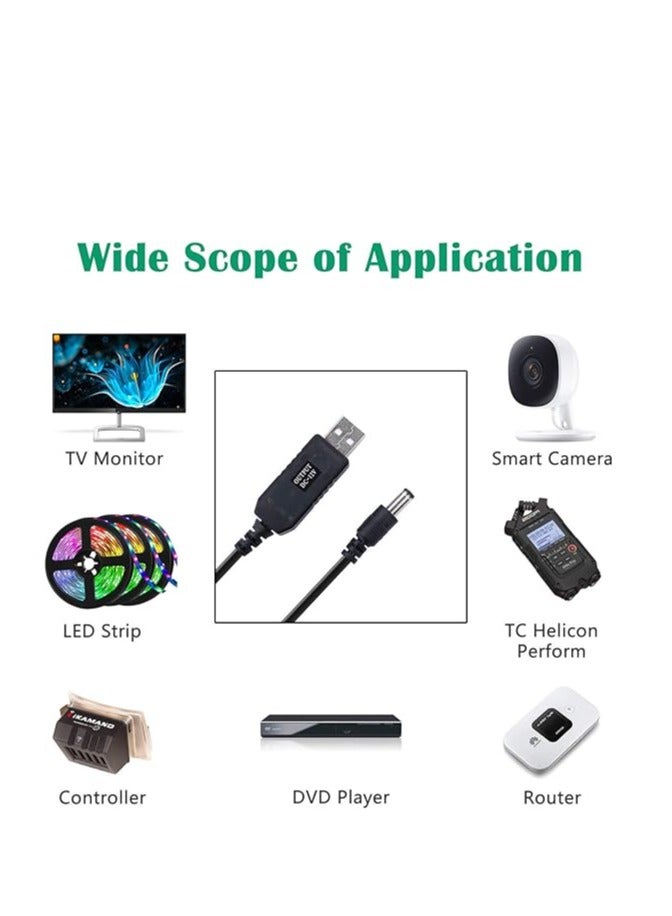 USB DC 5V to 12V Step Up Power Cable Power Supply USB Cable with DC Jack 5.5 x 2.1mm for Fan Led Light Router Speakers - Image 5