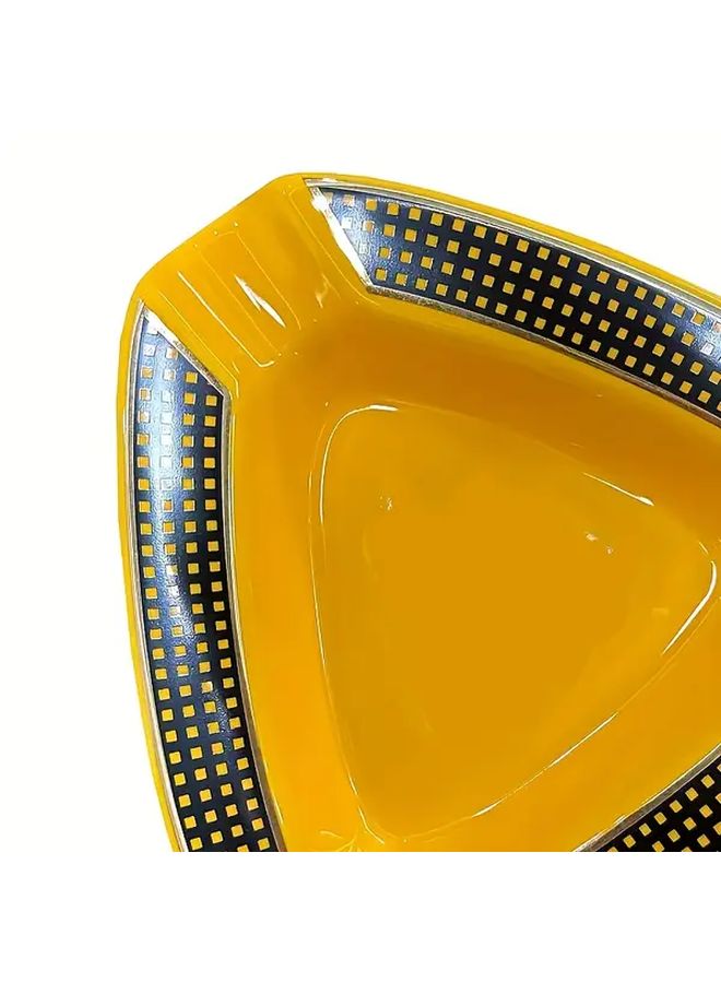 Ceramic Triangular Cigarette Ashtray with Lid One Touch Operation Spill Proof Easy Clean - Image 5