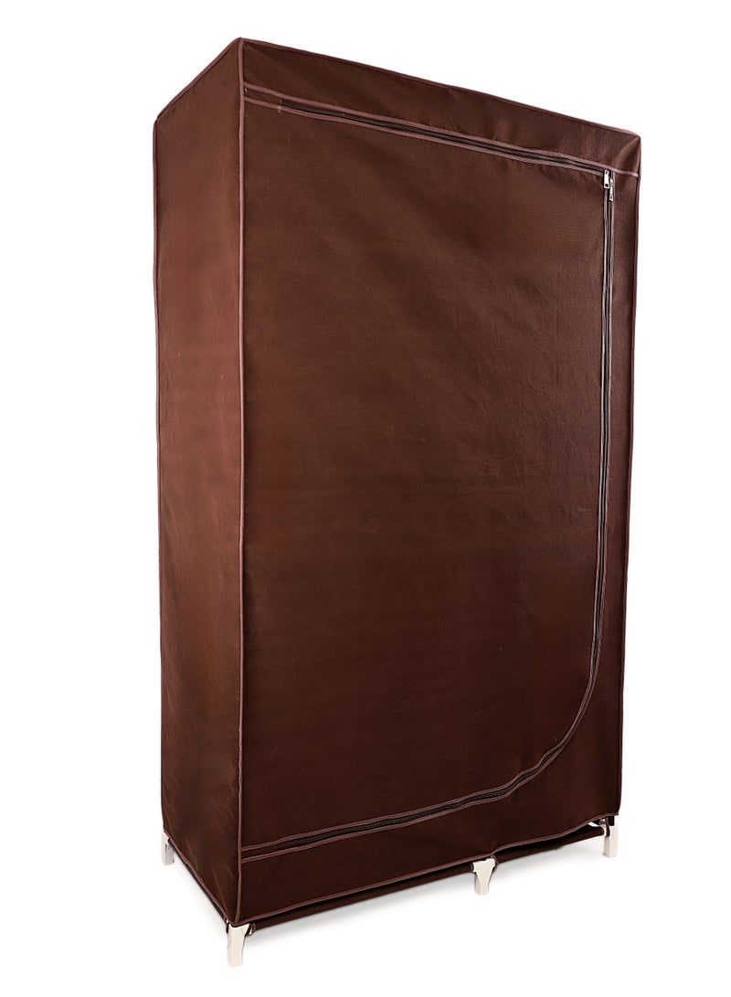 TTTP The Professionals Choice FOLDABLE NON-WOVEN WARDROBE WITH SEVEN SHELVES AND A HANGING BAR. SIZE 91.5X45X160 CM - BROWN COLOR - Image 5