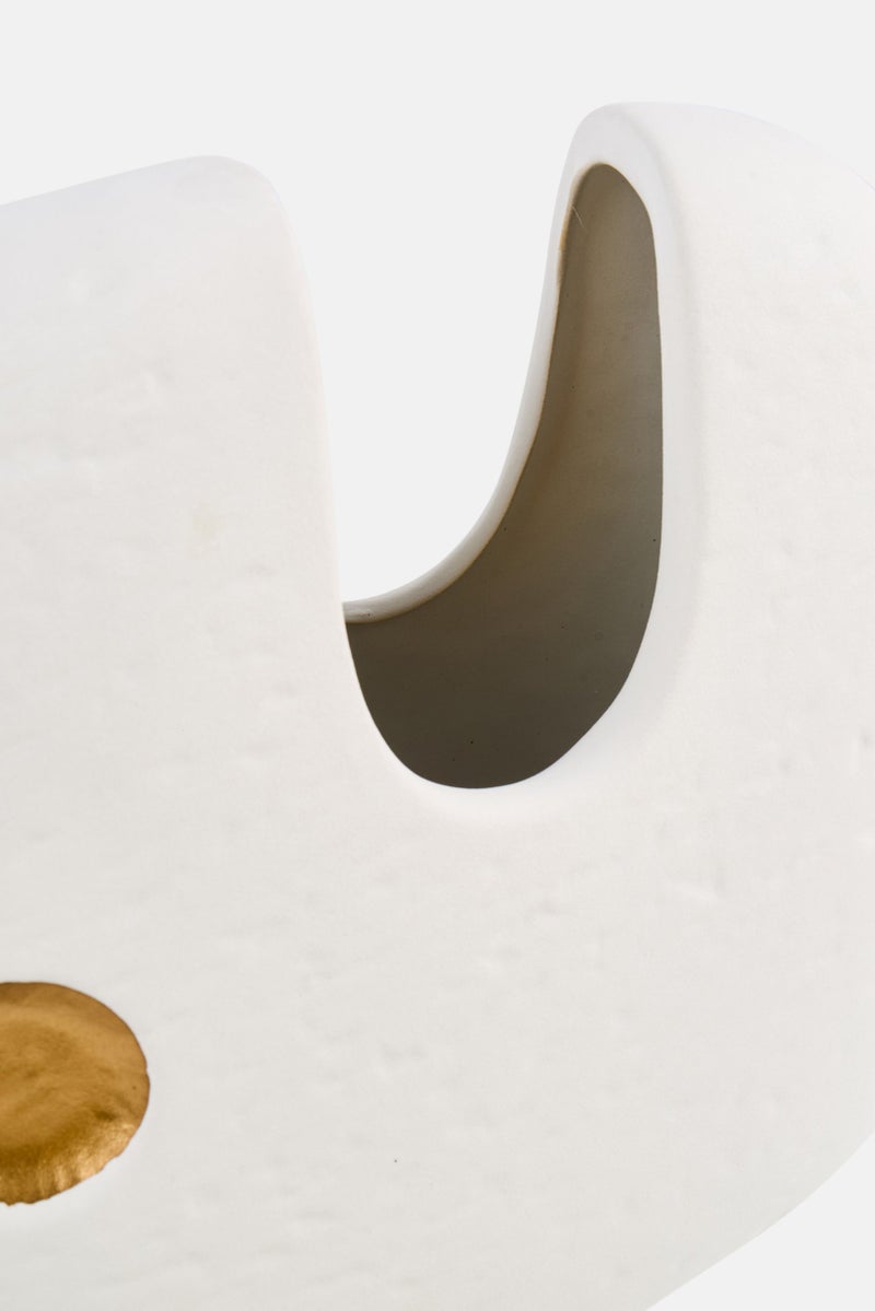 Muy Mucho Ceramic Decorative Flower Vase, White  - Image 3