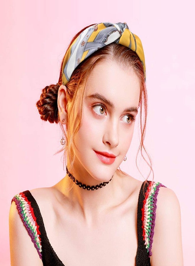 HRBS Headband For Girls Knot Hair Band For Women And Girls, Set Of 5, Multicolor_Cloth Color Fabric Multipurpose Hairbands, note- color & pattern may vary as per the stock. - Image 5