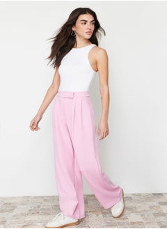 Pink Hook and Loop Closure High Waist Pleated Wide Leg/Wide Cut Knitted Trousers TWOAW24PL00177 - pzsku/Z77F30AA9A6622AF05F1FZ/45/_/1739718398/6198bd62-5020-418a-8f6e-d33d769b83ff