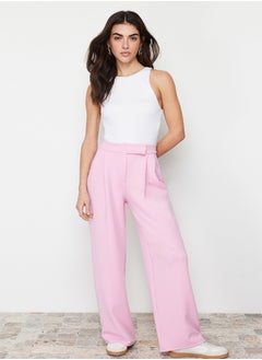 Pink Hook and Loop Closure High Waist Pleated Wide Leg/Wide Cut Knitted Trousers TWOAW24PL00177 - pzsku/Z77F30AA9A6622AF05F1FZ/45/_/1739718401/c7085ed6-d754-4203-8de9-138c18fde8da