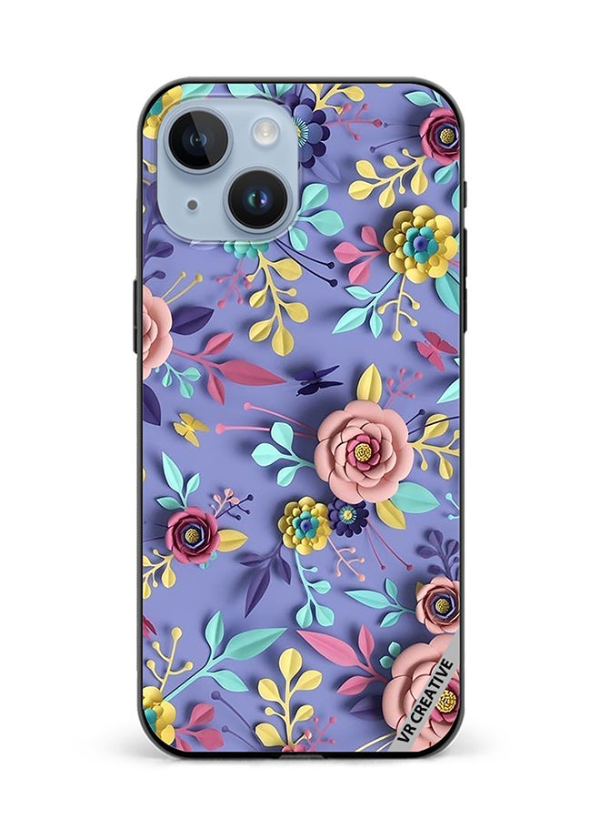 VR CREATIVE Protective Case Cover For Apple iPhone 15 Plus Flower Design Multicolour - Image 1
