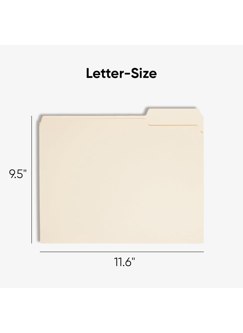Smead Smead File Folder, 1/3-Cut Tab, Assorted Positions, Letter Size, Manila, 100 per Box (10330)  - Image 2