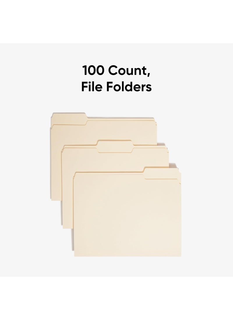 Smead Smead File Folder, 1/3-Cut Tab, Assorted Positions, Letter Size, Manila, 100 per Box (10330)  - Image 3