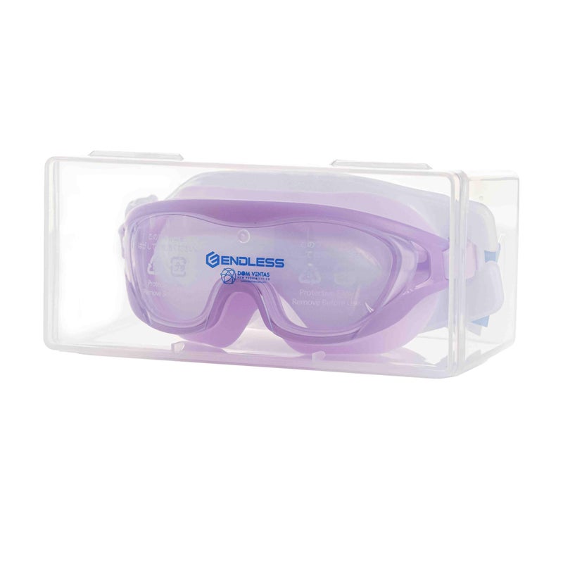Endless EL1010 Premium Swimming Goggle with Anti-Fog and UV Protection | Purple | Stylish 180 Degree Wide View Glasses | Soft Silicone Gasket for Leak Proof | With Hard Case - Image 1