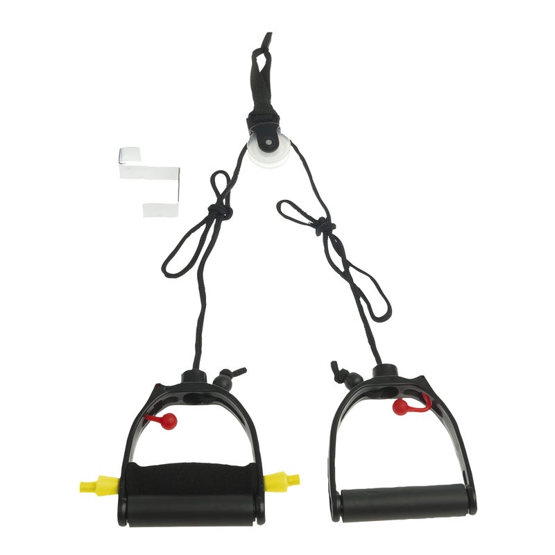 Lifeline MultiUse Shoulder Pulley Black Deluxe With Metal Bracket Door Attachment