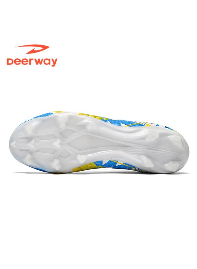 Deerway Adult Ag Stud Soccer Shoes Grass Field Match Training Durable Non-slip Yellow Blue White Ag Studs Size 38 - Image 4