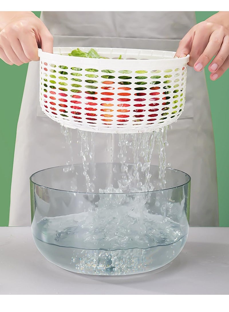 X الإصدار دوارة سلطة كبيرة أوتوماتيكية سعة 6 لتر للخضروات والفواكه متعددة الوظائف، دوارة سلطة الخس ومجفف، تصميم قاعدة غير قابلة للانزلاق، أدوات المطبخ باللون الأبيض - Image 5