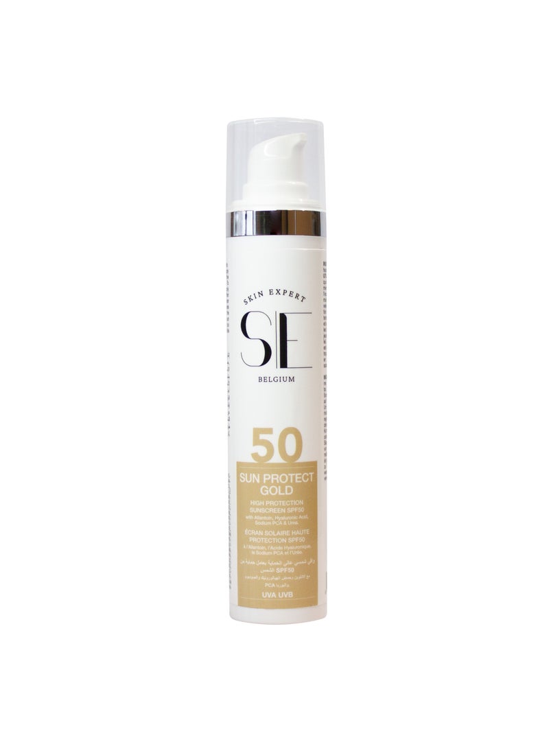 Skin Expert Sun Protect Gold SPF 50 – High-Protection Sunscreen | UVA & UVB Broad-Spectrum Protection | Hydrating with Hyaluronic Acid & Allantoin | Non-Greasy, Lightweight Formula for All Skin Types | Water-Resistant & Fast-Absorbing - Image 1