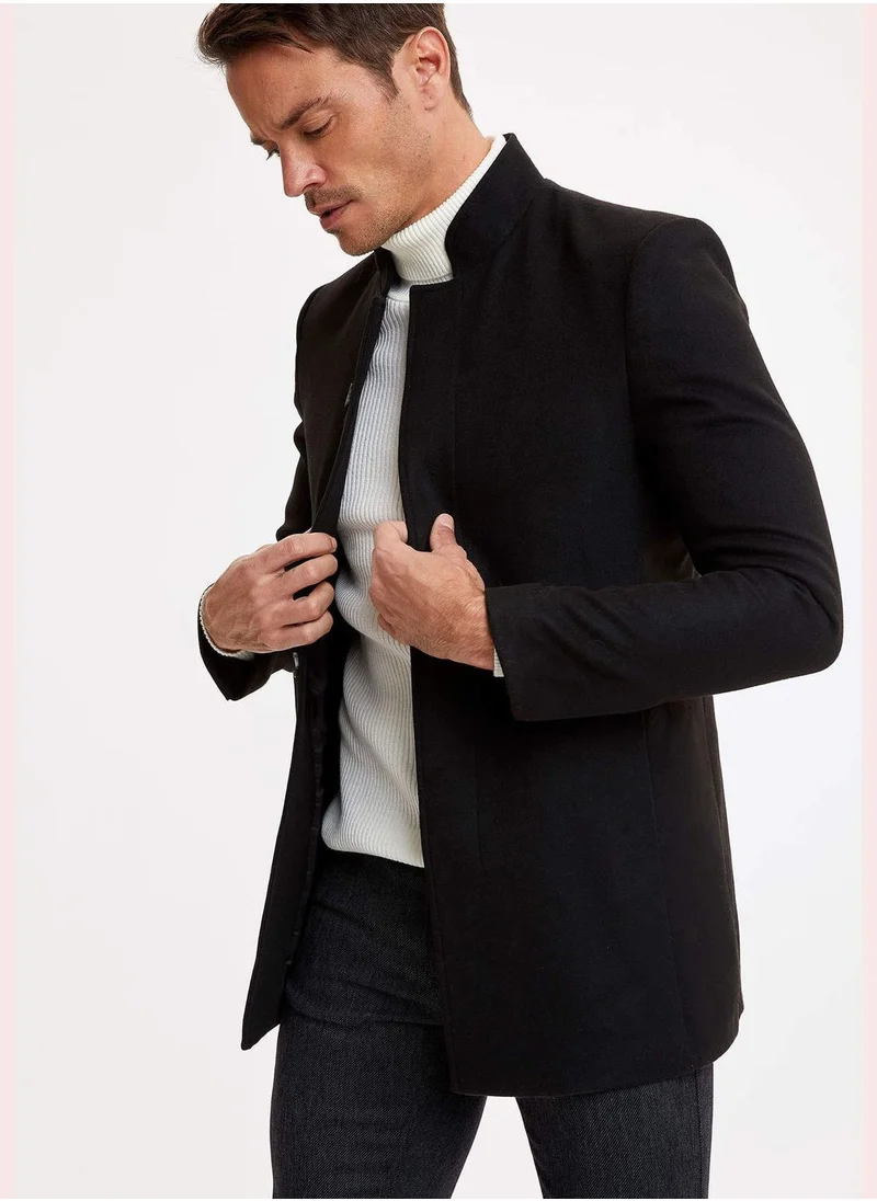 DeFacto Man Slim Fit Stand- Up Collar Coat/Parka