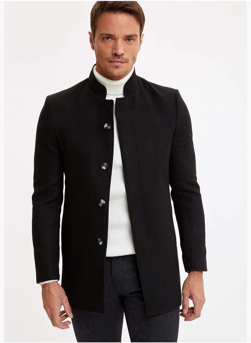 DeFacto Man Slim Fit Stand- Up Collar Coat/Parka