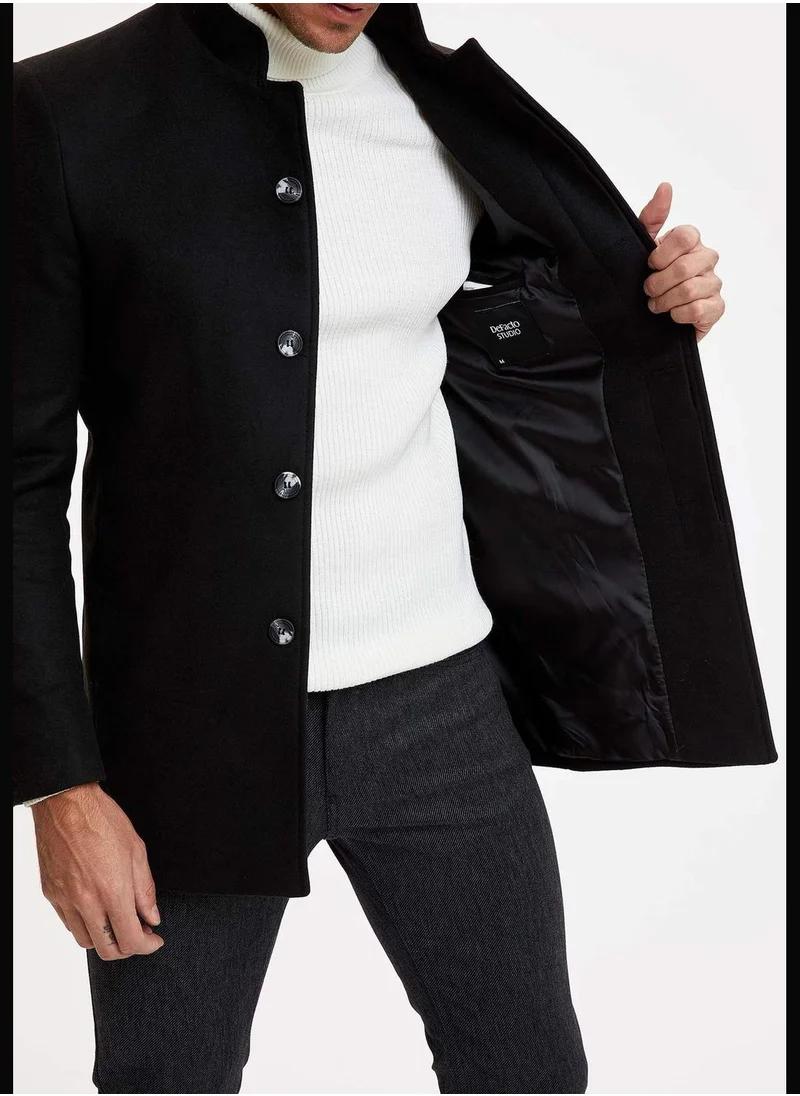 DeFacto Man Slim Fit Stand- Up Collar Coat/Parka