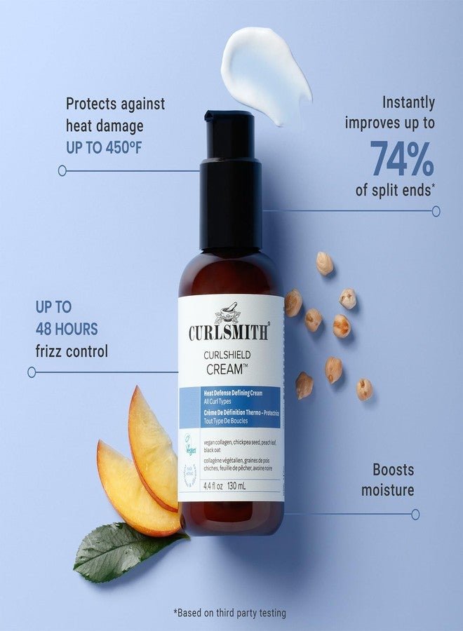 CURLSMITH CurlShield Cream - Multi-Benefit Heat Protection Cream, For Dry Styling - For All Curls, Coils & Waves (4.4 oz) - Image 2