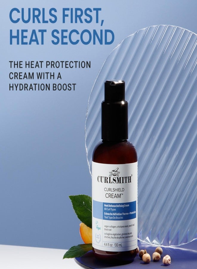 CURLSMITH CurlShield Cream - Multi-Benefit Heat Protection Cream, For Dry Styling - For All Curls, Coils & Waves (4.4 oz) - Image 4