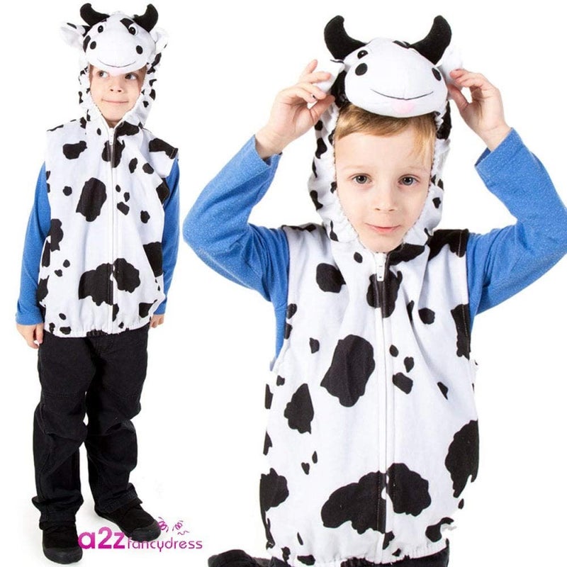 PRETEND TO BEE 1677, Black & White, 3-7 Years Cow Animal Fancy Dress Costume for Kids, Unisex, child - Image 2