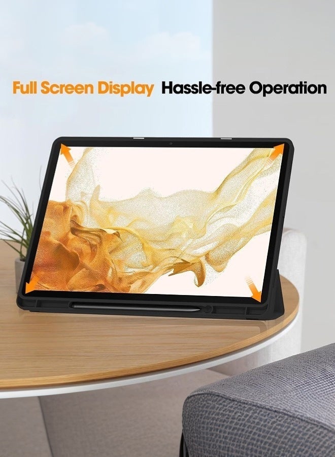 GENNEXT Flip Case Cover for Samsung Galaxy Tab S10 FE+/S10 FE Plus 2025 Released 13.1 Inch, Smart Cover Stand Hard Shell Auto Sleep/Wake UP with Pencil Holder for Galaxy Tab S10FE+ - Black - Image 4