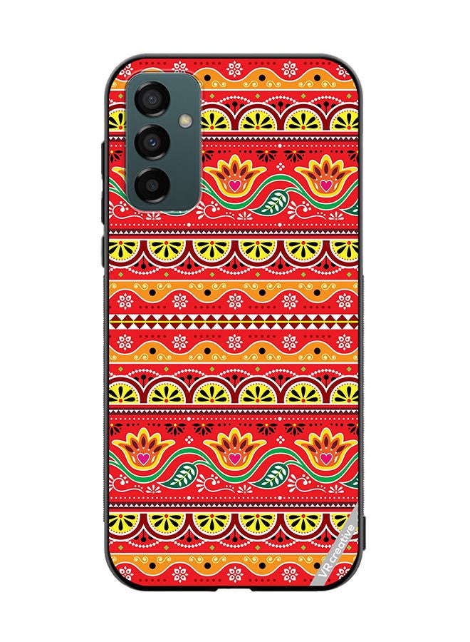 VR CREATIVE Protective Case Cover For Samsung Galaxy F23 Indian And Pakistani Flowers And Leaves In Red And Yellow Design Multicolour - Image 1