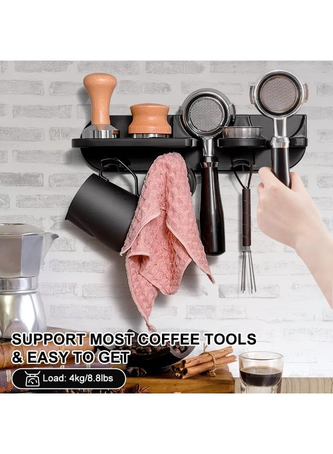 فورتي حامل دك الإسبريسو، منظم محطة القهوة المثبتة على الحائط، موزع القهوة ومدك 54 مم، حامل فلتر القهوة، رفوف الحائط، منظم ملحقات الإسبريسو، رف للبار والمنزل والمكتب - Image 3