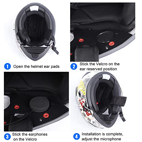 EJEAS E1+ Motorcycle Helmet Bluetooth 5.1 Headset, Hands-Free Motorcycle Bluetooth Communication System Headset with CVC Noise Reduction Function/3D Sound Effect/Automatic Answering - Image 5