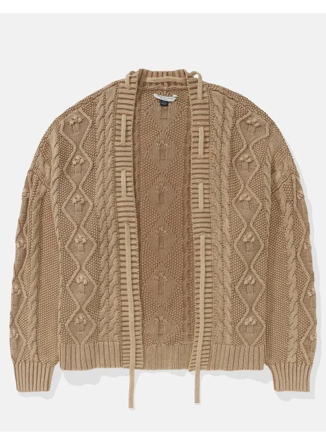 American Eagle AE Open Front Cable Cardigan