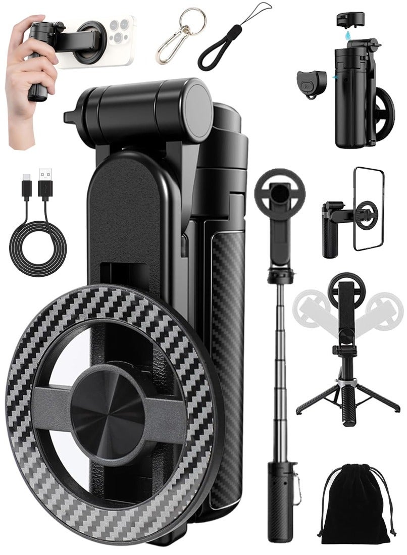sahramart Sahramart 4-in-1 Multifunctional 360 Rotation Magnetic Selfie Stick Magnetic Phone Tripod Z77F39D496F6563A002EDZ