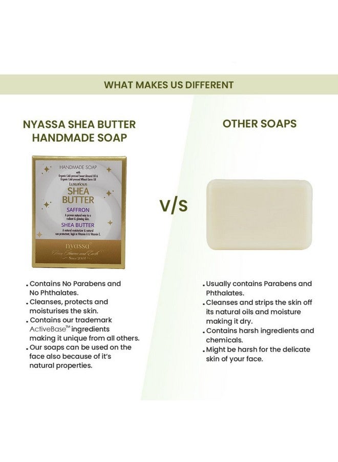 Nyassa Shea Butter Natural Handmade Bathing Soap | Saffron & Shea Butter | All Skin Type 150gm - Image 5